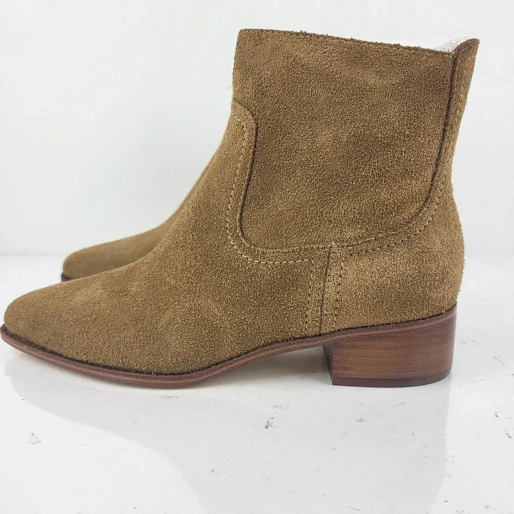 Cole Haan Naia Women's Booties Pointed Toe Block Heel Brown Size 6.5 US